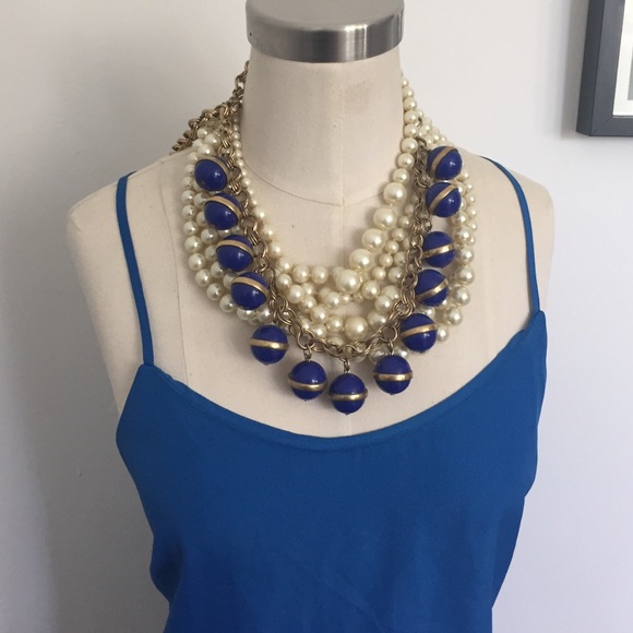 JCrew blue ball necklace