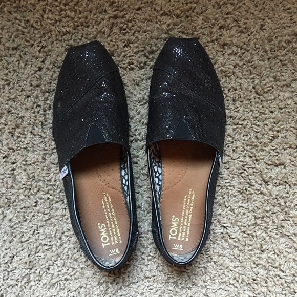TOMS Black Glitters Women's Classics