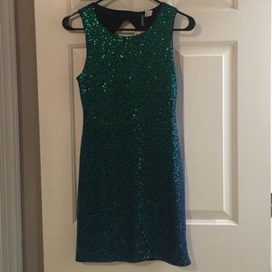 Teal sequin H&M dress