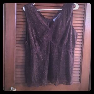 Brown Lace Sleeveless Tank - BRAND 🆕!!