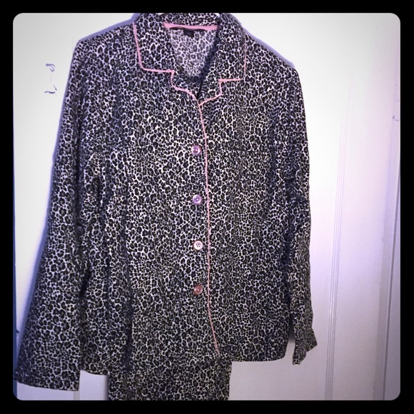 Leopard pajama top and bottom