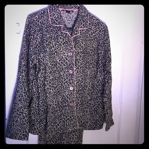 Leopard pajama top and bottom
