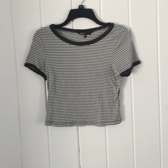Striped Ringer Cropped Tee - Picture 1 of 4