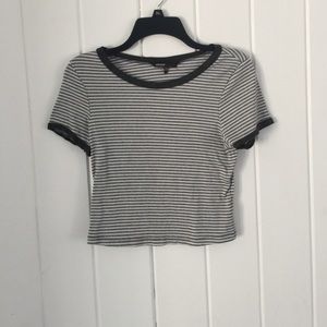 Striped Ringer Cropped Tee