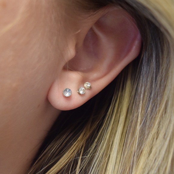 Silver Crystal Studs