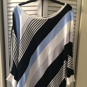 White House Black Market Diagonal striped pullover
