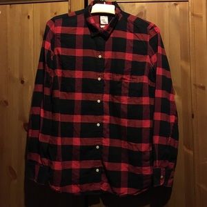 Plaid (black & red) button down shirt