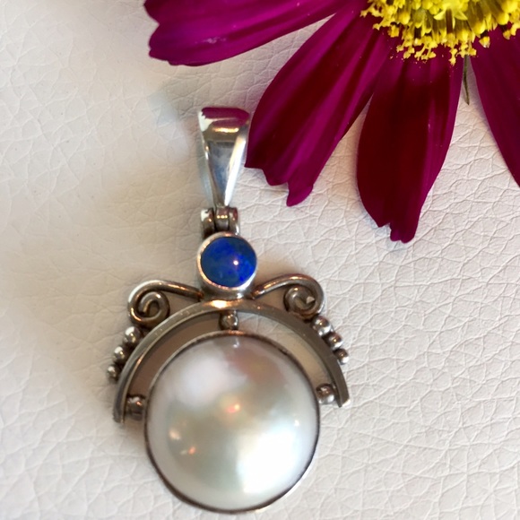 Sterling, opal & pearl pendant NWT South Africa - Picture 2 of 3