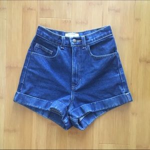 American Apparel Denim High Waisted Shorts