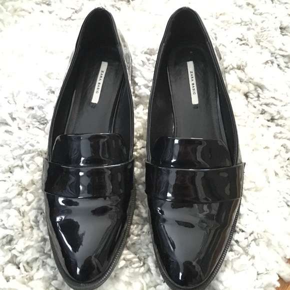 ZARA patent loafers