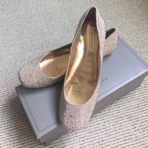 BCBG Rose Gold Microfiber Flats