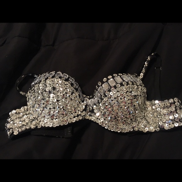 sequin rave bra