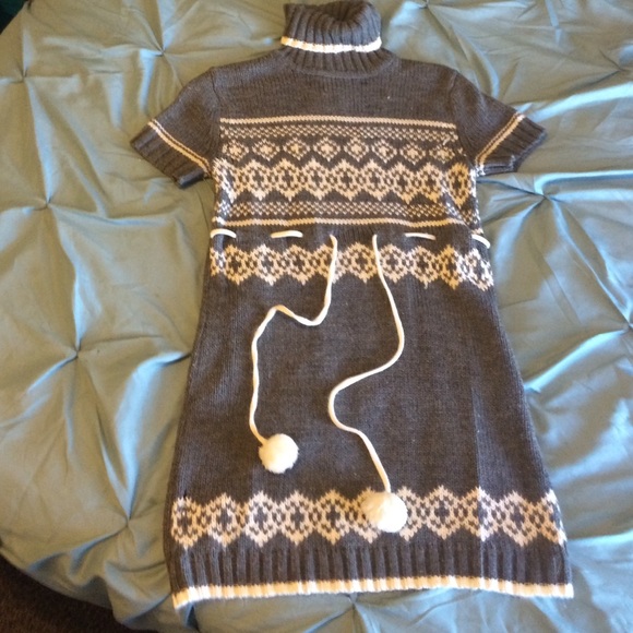 Grey sweater dress