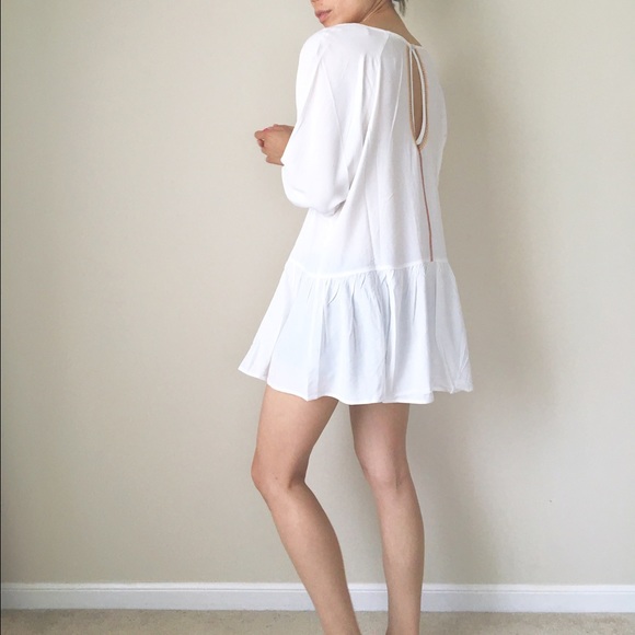 ✳️White embroidered pattern tunic top dress - Picture 3 of 4