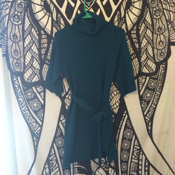 Blue sweater dress