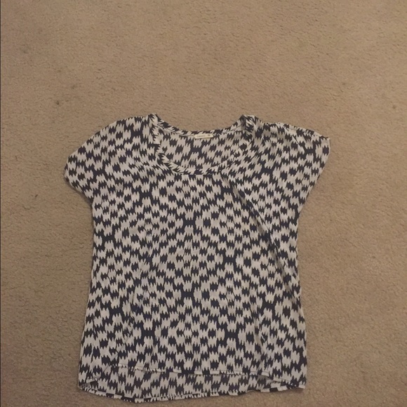 Black and white patterned blouse