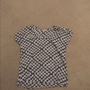 Black and white patterned blouse