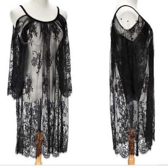 Festival 🌸 🖤 Lace Bikini Swimwear coverup NWOT - Picture 4 of 4