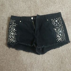 Black studded shorts