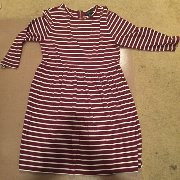 Burgundy and White Dress