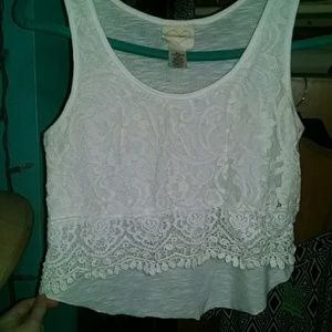 Cropped crochet tank top