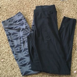 Two pair of pink leggings