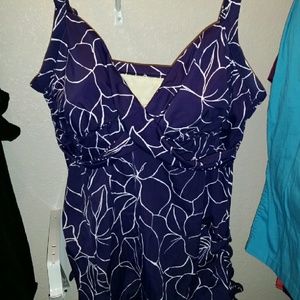 Eggplant floral design Tankini