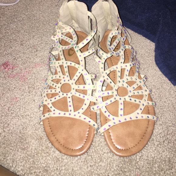 Gladiator sandals with AB stones