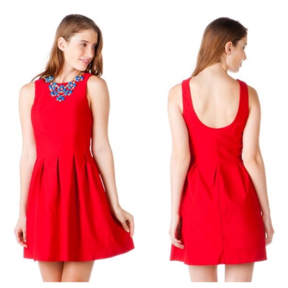 NWT Francesca's red sleeveless pleated dress