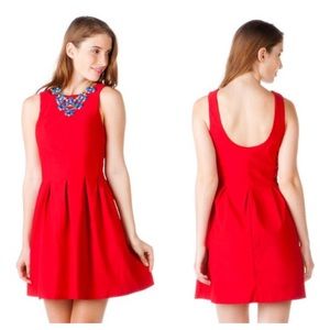 NWT Francesca's red sleeveless pleated dress