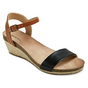 Wedge Sandles black &  Tan