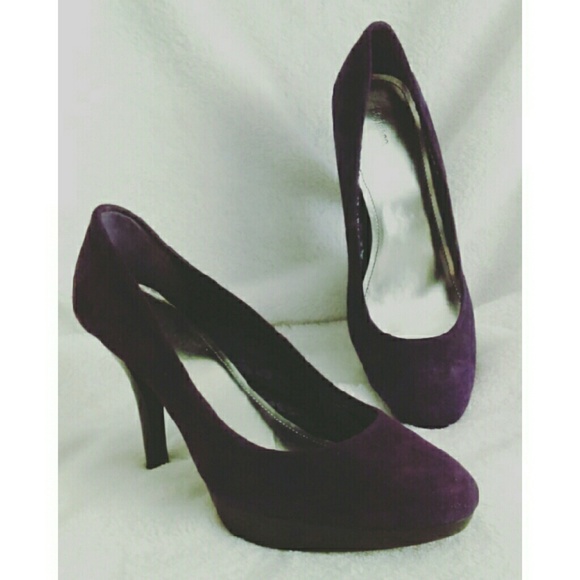 Style & Co. Shoes - Dark Purple Suede Platform Heels Sz 10