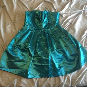 Shiny blue homecoming mini dress