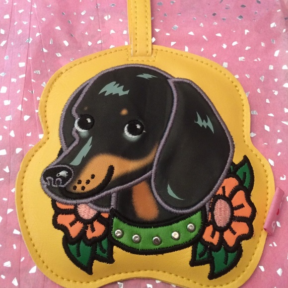 Fluff Weenie Dog Bag Tag
