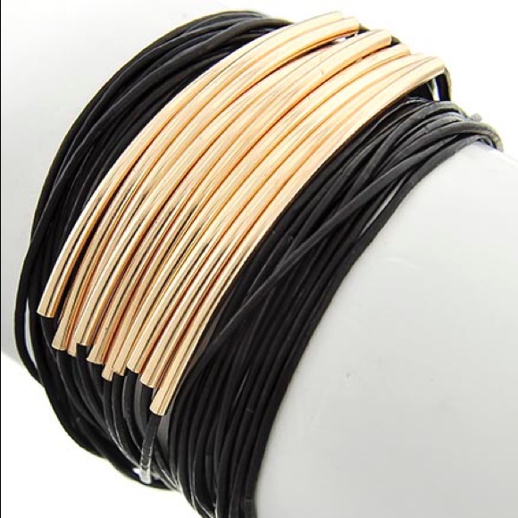Lizzy & Jane Jewelry - Black & Gold tone wrap bracelet or necklace