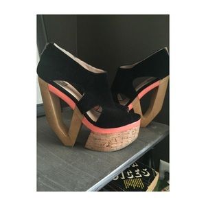 Black and Wooden Dolce Vita Heels