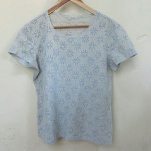 Vintage Powder Blue Flower Top