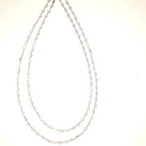 White gold station necklace