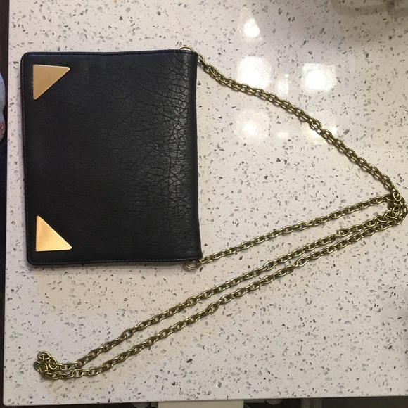 Faux leather clutch