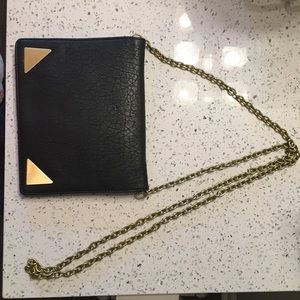 Faux leather clutch