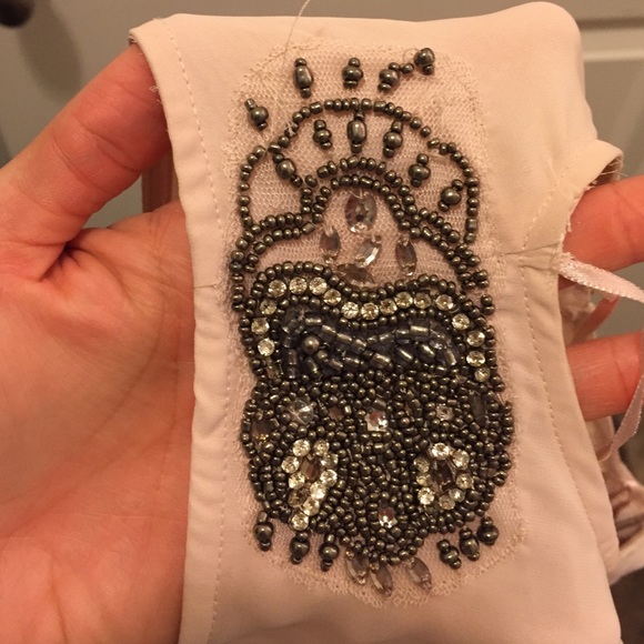 Zara light pink dress with beading - Picture 2 of 4