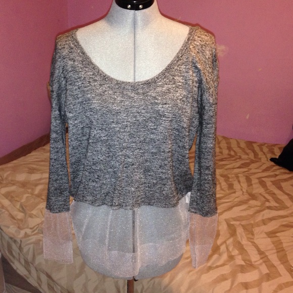 Urban Outfitters solid/ sheer sweater