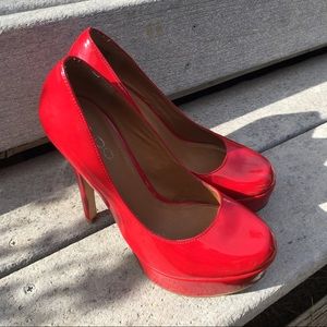 Also Red platform heels