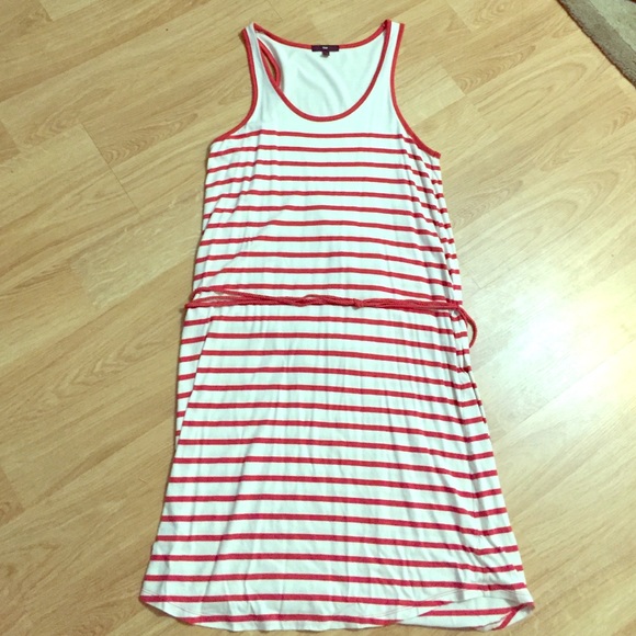 NWOT GAP Striped Tank Dress with Rope Belt L