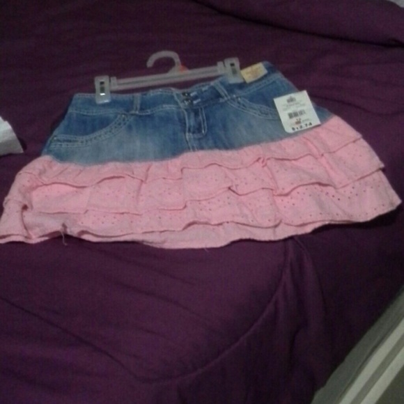 Faded Glory Ruffle Skort Denim