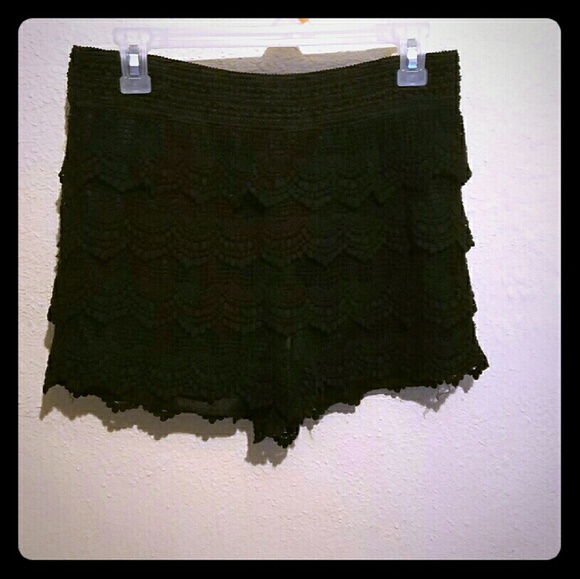 Cute Black Lace Shorts