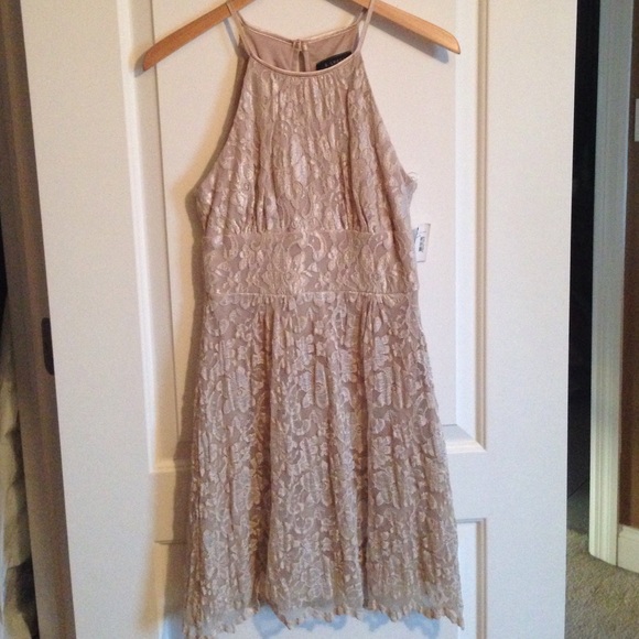 Knee length cream lace dress