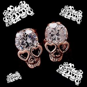 CUBIC ZIRCONIA SKULL EARRINGS🆕🆕🆕🆕