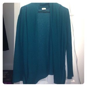 Teal waffle knit sweater