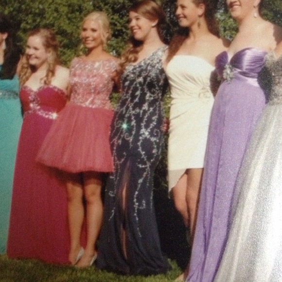 Blue sequin prom dress
